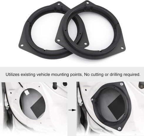 6.5" Aftermarket Plastic Black Speaker Adapter for Toyota Avalon, Corolla, Highlander, Prius, RAV, Solara, Tacoma, Venza