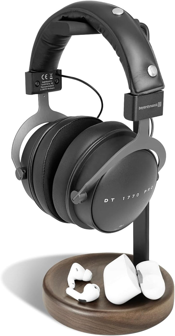 Headphone Stand for Desk, Wooden Headset Holder for Airpods Max and More