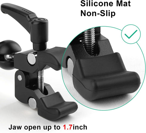 iTODOS Cell Phone Holder Mount Clip for Golf Cart, Wheelchair, Walker, Stroller, Spin Bike, Table - Fits iPhone,