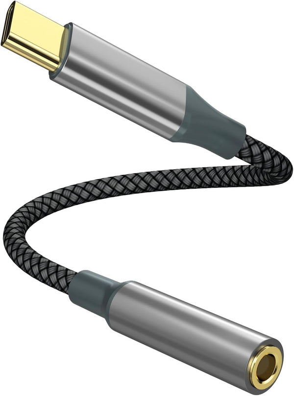 USB C to Aux Audio Dongle Cable Cord, Type C to 3.5mm Female Headphone Jack Adapter for iPhone 15 Pro Max/15 Pro
