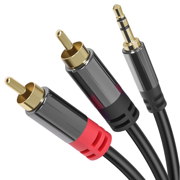 Cyberguys! 3.5mm to RCA Audio Cable, Aux to RCA Cable with Gold-Plated