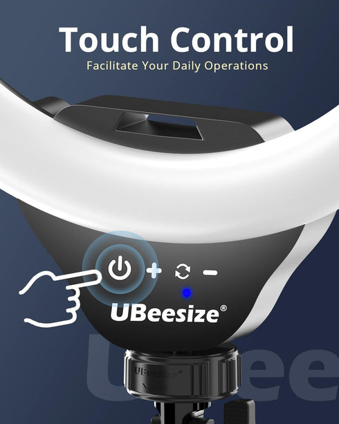UBeesize 12'' Selfie Ring Light with 62’’ Tripod Stand for Video Recording, Live Streaming Compatible with Phones