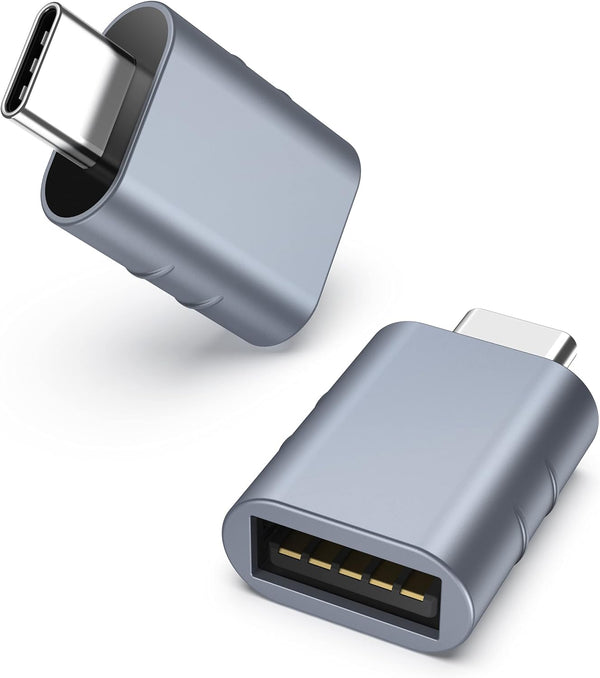 Syntech USB C Male to USB3 Female Adapter, Blue, Pack of 2, Compatible with iPhone 16 Pro Max, iMac 2021, iPad Pro