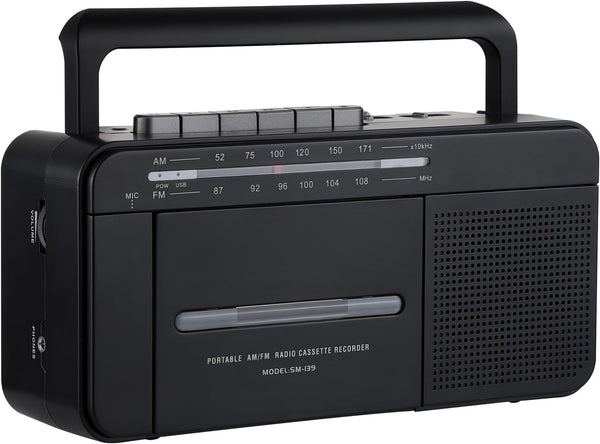 SEMIER Boombox MP3 Conversion Cassette Tape Player Recorder AM FM Radio, Cassette to