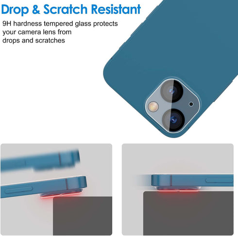 JETech 9H Tempered Glass Camera Lens Protector for iPhone 13 & 13 mini, HD Clear, Anti-Scratch, 3-Pack, Case Friendly.