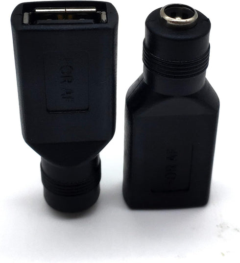 USB A to DC Power Adapter, 2Pcs - Female Connectors 5.5x2.1mm for Laptop Charging