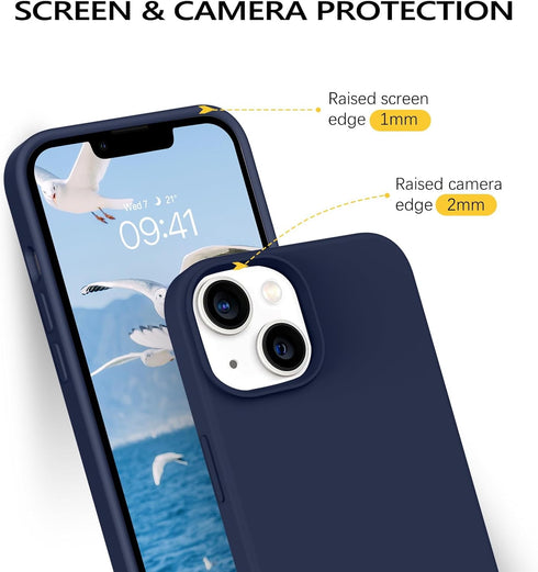 BENTOBEN iPhone 14 Case, Soft Silicone Gel Rubber Bumper with Microfiber Lining, Hard Back Shockproof Protective Cover