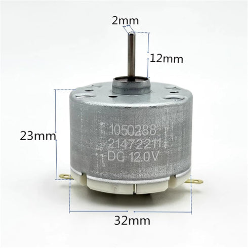 ACOSBKK RC520 5V 6V 9V 12V 14300RPM 32mm Mini Motor Micro Diameter Round Carbon Brush Motor DIY Sweeper Robot Toy Model