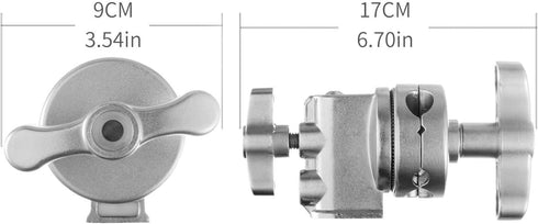 Selens 2 Piece Heavy Duty Swivel Light Stand Adapter, Versatile Head Clamp Mount Accessory with 4, 8, 11, 16mm Mounts