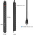 HHSOET 12 Outlet Rotating Mountable Power Strip, Metal Heavy Duty Surge Protector with 6ft Power Cord (Black)