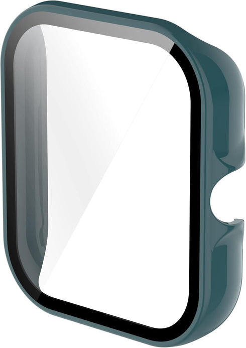 ECSEM Screen Protector with Hard PC Bumper Case for Amazfit GTS 3, All-Around Protective Shell, Clear+Pink+Green