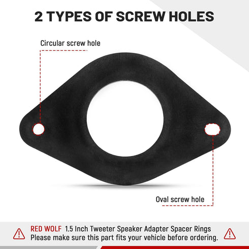 RED WOLF Tweeter Speaker Adapter Spacer Rings 1.5 Inch Cutout for Toyota Tacoma 4Runner 2005-2023, Subaru WRX