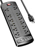 Alestor Power Strip, Surge Protector with 12 Outlets and 4 USB Ports, 6