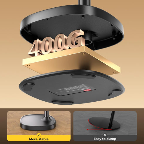 GMETAL Desktop Phone Stand, Adjustable Height & Angle Holder, Compatible with iPhone, Samsung, Android Smartphones