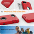 AICase for iPhone SE Case 3rd & 2nd Generation, for iPhone SE 2022/2020 Built-in Screen Protector Heavy Duty Protective Shockproof 3-Layer Full Body Rugged Phone Cover, Red/Black