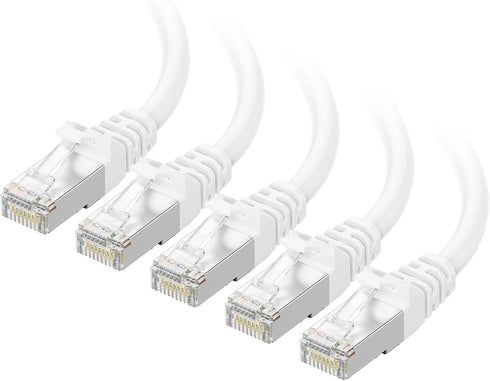 Cable Matters 10Gbps 5-Pack Snagless Shielded Cat 6A Ethernet Cable - 7ft,