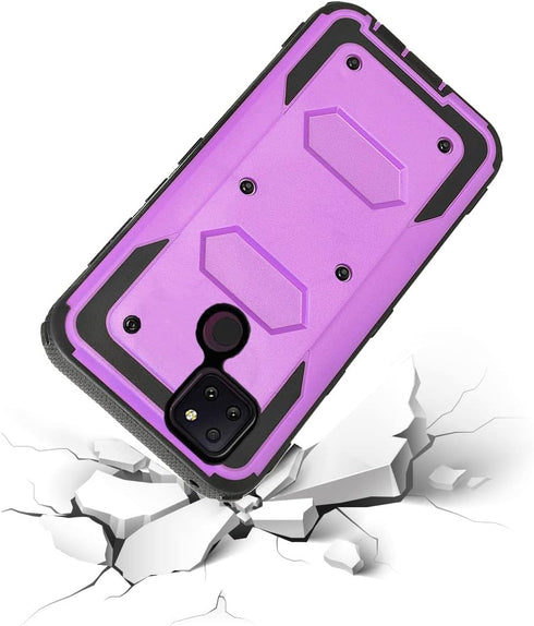 Asuwish Hybrid Rugged Shockproof Case for T-Mobile Revvl 5G, Full Body Protective Accessories, Purple