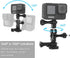 SUREWO Dual Rotating Extension Arm Mount for GoPro Hero 13 12 11 10 9 8 7 6 5 Black, DJI Osmo Action 2, AKASO, Campark