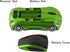 Cool Sport Car Shape 2.4GHz Wireless Mouse Optical Cordless Mice with USB Receiver for PC Laptop Computer 1600DPI 3 Buttons Green