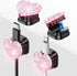 Mifoneix Bling Cord Organizer Holder,Heart Shape Magnetic Cable Clips with Strong AdhesiveDesk Cable