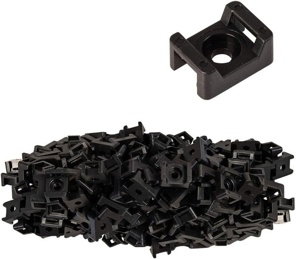 GTSE 100 Pack Black Screw Mounts, Zip Ties Up To 0.35" Wide, Saddle Type Zip Tie Anchors