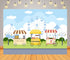 CORFOTO 10x8ft Fabric Carnival Food Cart Backdrop Ferris Wheel Fast Food Popcorn Ice Cream Fair Scene Photography