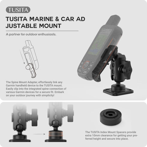 TUSITA Adjustable Mount for Garmin Handheld GPS - Marine & Car Compatible