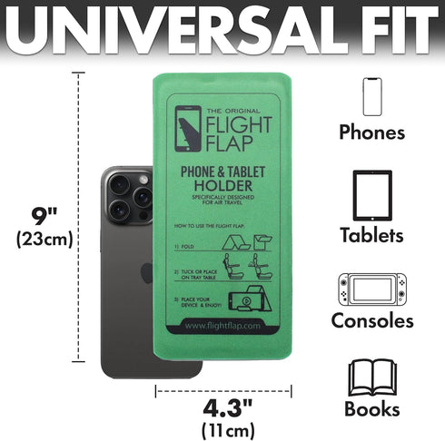 Airplane Phone Holder, Flexible Folding Cellphone Stand for Desk, Bed, Office, Treadmill - Original Green
