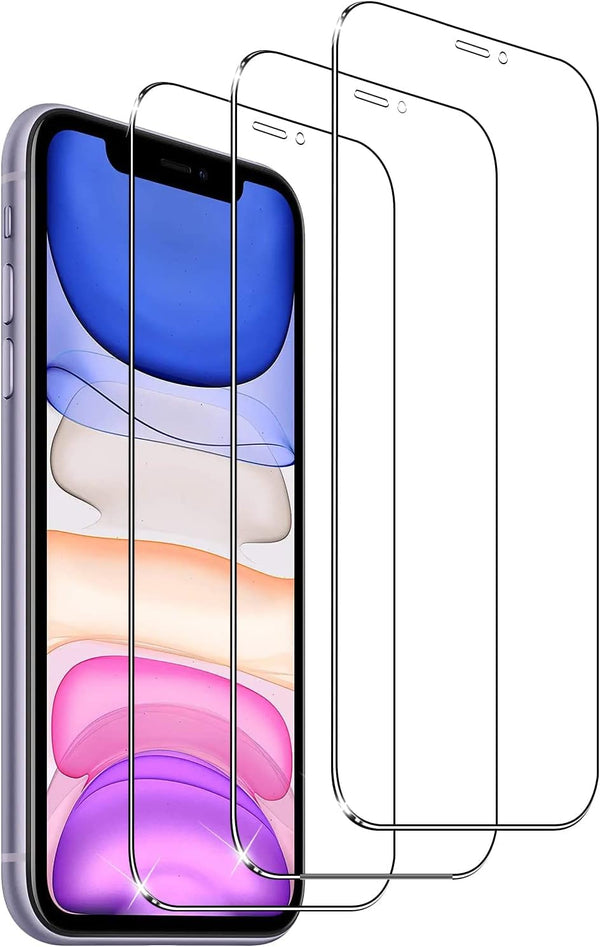 YMHML iPhone 11 Screen Protector - 3 Pack Tempered Glass, Military Grade Shatterproof, HD Clear, Case Friendly.