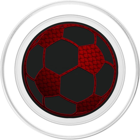 Red Soccer Ball on a Black PopSockets PopGrip for MagSafe