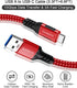 USB A to USB C Cable 3.3ft + 6.6ft (Red), 10Gbps Data Transfer and 60W 3A Fast Charging Cable for Samsung Galaxy S22