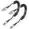 Coiled USB C Cable, 2 Pack USB to USB C Coiled Cable for Car, Short USB C Retractable Cable for iPhone 15 Pro Max