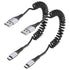 Coiled USB C Cable, 2 Pack USB to USB C Coiled Cable for Car, Short USB C Retractable Cable for iPhone 15 Pro Max