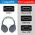 Geekria USB Headphones Earbuds Short Charger Cable, Compatible with Skullcandy Aviator 900 ANC (1ft/30cm 2 Pack)