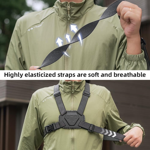 SOH Mingying 17/16/15/14 Upgraded Magnetic Phone Chest Strap Harness Mount, Magnetic Phone Chest Mount Harness Strap
