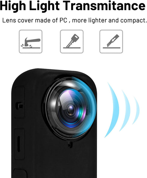 JINSERTA Dual Lens Guards for Insta360 X4 Action Camera, Protective Case for Insta 360 ONE X4 360 Waterproof Accessory