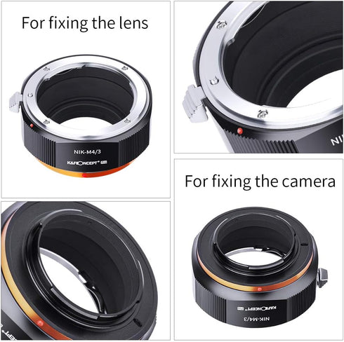 K&F Concept Lens Mount Adapter for Nikon AI F Mount Lens to Micro Four Thirds (MFT, M4/3) Camera - Matting Varnish