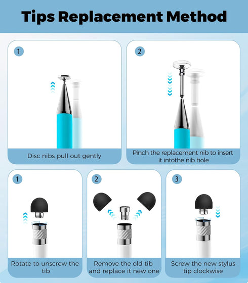 Kenkor Stylus(3pcs), 2-in-1 2/iPhone/Android/Samsung, Stylus Pen for Touch Screen, High Precision & Sensitivity Pen