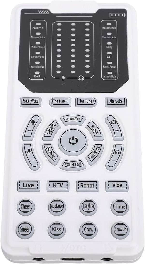 ZJchao Portable Voice Changer for Live Streaming & Gaming 15 Voice Modes, 10-