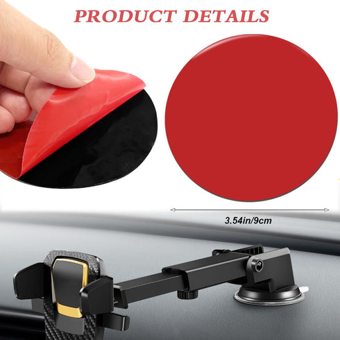 10 PCS Sticky Adhesive Pads Replacement Mounting Tape, 90mm Double-Sided Sticker Pads for Suction Cup Mounts and