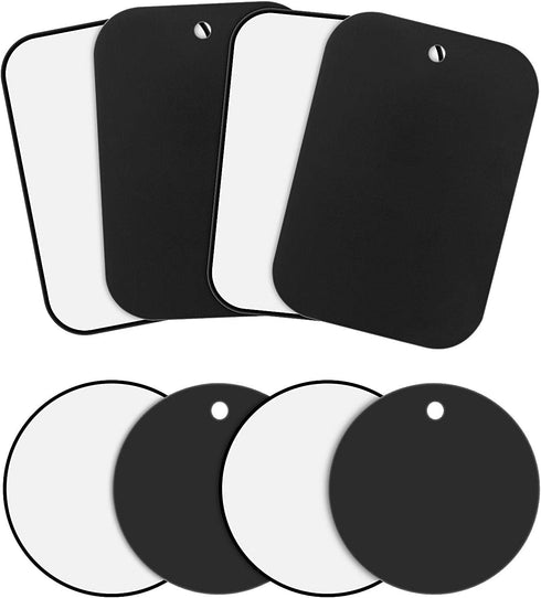Weewooday 24 Pieces Metal Plates for Phone Magnet, Car Magnetic Holder Cradle with Adhesive Mount (Black, Simple Style)