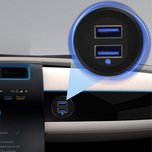Double Port USB 3.0 Car Mount Flush Cable, USB3.0 Male to Female Extension Cable for Car Dashboard Panel 1ft