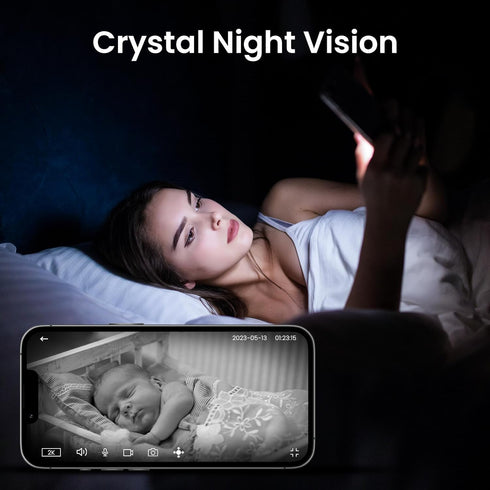 Security Camera Indoor-2K 360° WiFi Cameras for Home Security, Pet/Dog/Baby Camera with Phone app, 2-Way Audio, Night