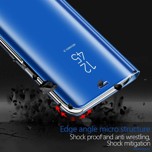 Omorro Case for Galaxy Note 9, Luxury Clear View Electroplate Mirror Flip Wallet