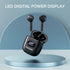 T11 Wireless Earbuds with LED Power Display for iPhone Android, 50H Play Time, Waterproof Bluetooth Mic (Black)