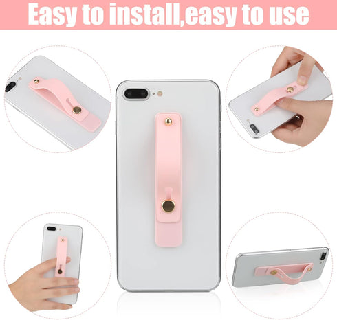 Weewooday 6 Pieces Phone Grip Holder Cell Phone Grip Strap Telescopic Finger Strap Stand Universal Finger Kickstand
