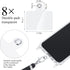 8 Pcs Phone Lanyard Patch, Universal Phone Tether with Metal Ring Compatible with Cellphone Pad