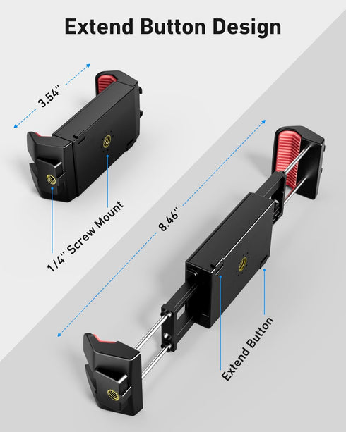 Phone iPad Tripod Mount, iPhone Holder for Tripod with 1/4” Screw Adapter, iPhone Tripod Mount for iPad Pro 13", iPad Air, iPad Mini, Sumsang Galaxy Tab Tablet, Cell Phone