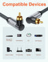 VANAUX Double 90 Degree RCA Cable, Right Angle Subwoofer Cable, Digital Coaxial Audio Cord for Hi-Fi Systems, 6.6ft/2m