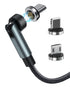 Magnetic Charging Cable 3.3ft 540° Rotating 3 in 1 Charger, 3A Fast Charging USB Data Transfer for Type C/Micro